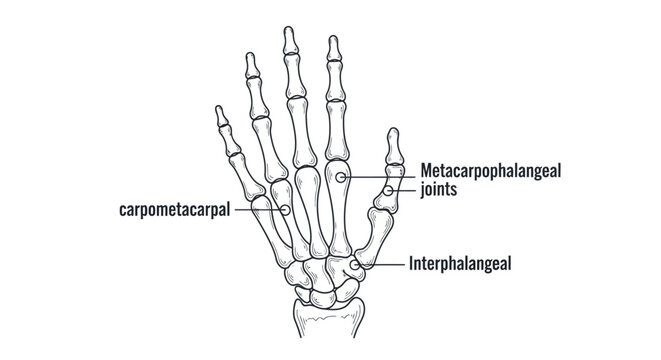 Human Hand Bone Structure Anatomy.