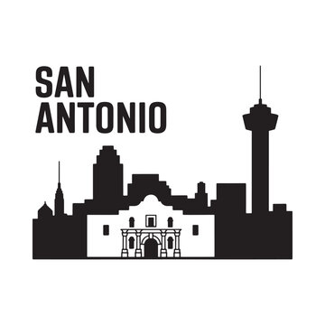 San antonio skyline featuring the tower of the americas and the alamo