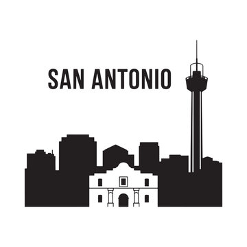 San Antonio skyline featuring the Tower of the Americas and the Alamo