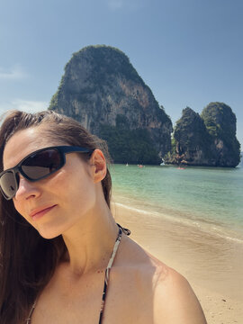 selfie of a woman at Pranag beach