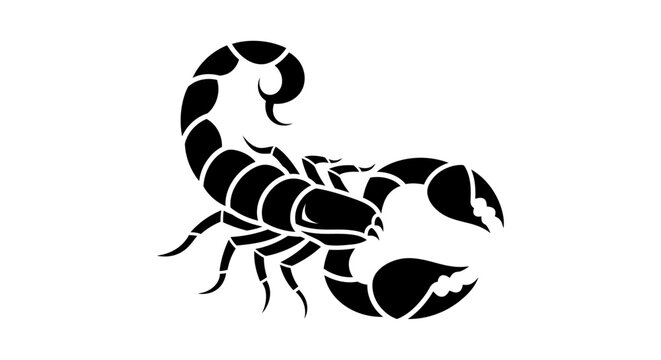 Black scorpion silhouette side view.