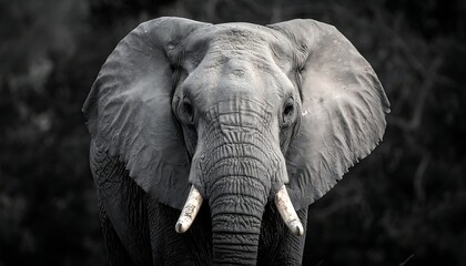 Obraz premium A close-up portrait of an elephant's face