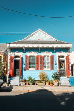 Colorful House on Sunny Street New Orleans