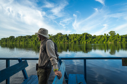 Travel Tourist in Amazon Rainforest