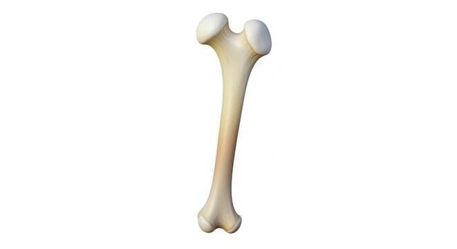 Detailed 3D render of a human femur bone, highlighting skeletal anatomy for medical and science