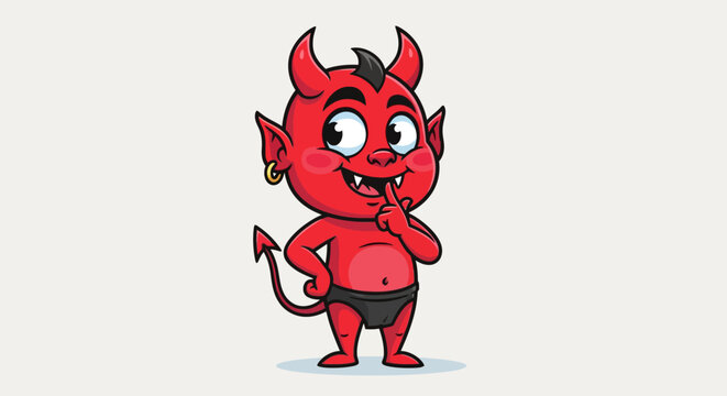 Cute cartoon devil character illustration.