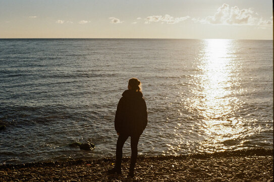The walk along the seafront on a sunny day
