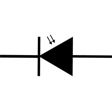 Photodiode reverse biased solid icon electronic component vector