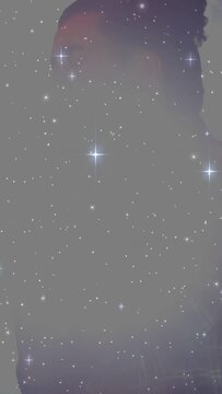 Vertical video: Singing singer in plaid holding vintage mic at studio, light flaring star overlay