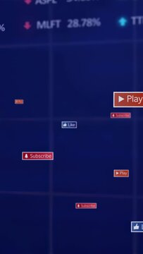 Vertical video: Engagement badges appearing on grid after reveal, cursor clicking, showing tickers