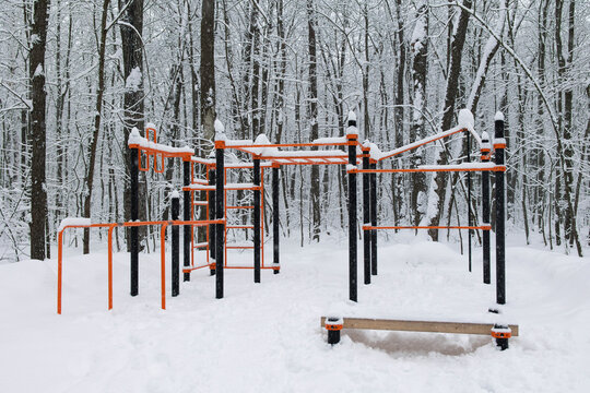 Playground in the snow