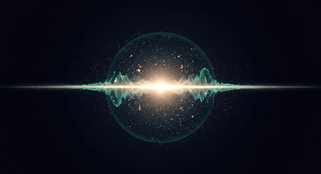 Hypothetical abstract illustration showing the fundamental nature of reality, depicting energy fluctuations and particle creation within the quantum vacuum ,network ,wave ,excitation