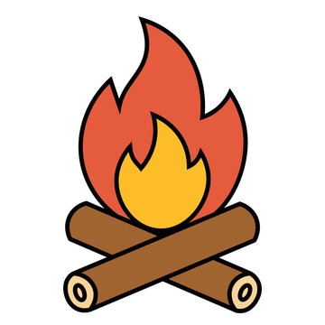 katru_festa_junina_bonfire_flat_color