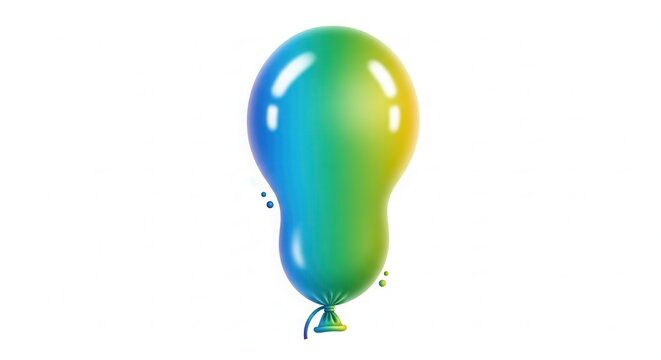 Dynamic multicolored balloon illustration showcasing smooth color transitions and reflective