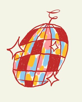 disco ball with colorful abstract pattern