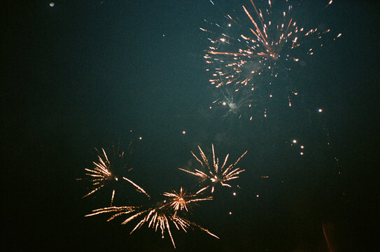 Fireworks in night sky during celebration