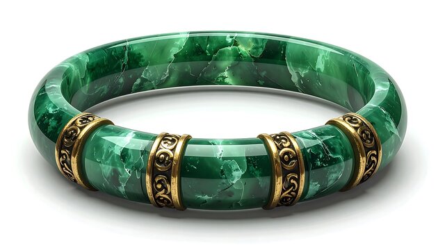 Emerald green jade bangle bracelet.
