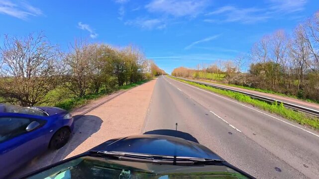 British Rural Car Travel Between Luton And Stevenage Via Country Road. Ultra Wide Angle Special Time Lapse Footage of Car Travel on British Country Road and Highways of England. 6th April, 2026