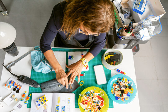 Above Working Art Project Woman