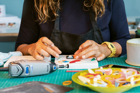 Handcrafting With Tools on a Work Table