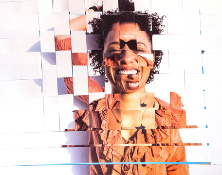 Summer analog woman-s woven portrait