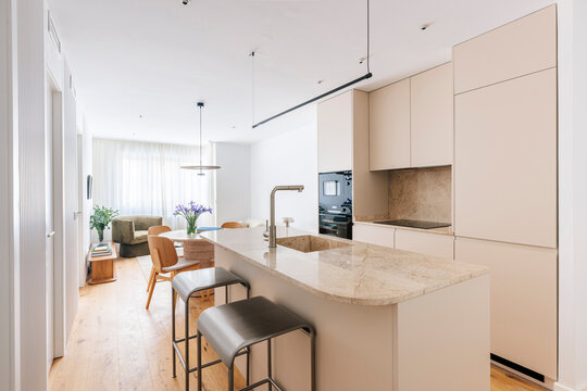 Galley Kitchen with Island