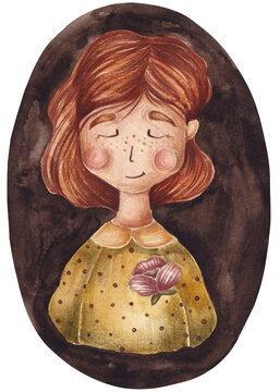 Girl with her eyes closed