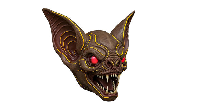 Fanged Bat Creature Head