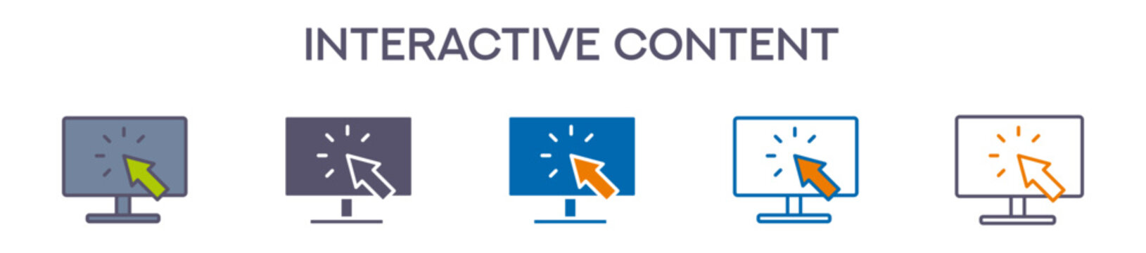 Self Learning Element For Design Graphic - Multi Styles. Vector Illustration Of Two Colored And Black. Multiple Icons Designs Can Be Used For Mobile, Ui, Web 