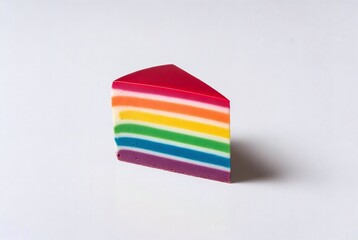 Fototapeta premium Colorful Rainbow Cake Slice: Vibrant Dessert Artistry and Culinary Creativity for Celebrations