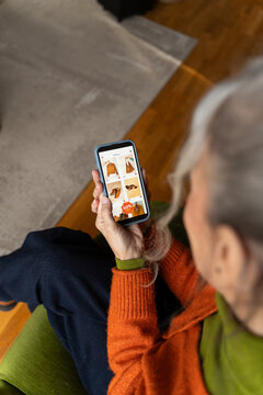 Senior woman online shopping