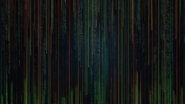 Digital code rain abstract background with dark vertical data lines suggesting futuristic data flow
