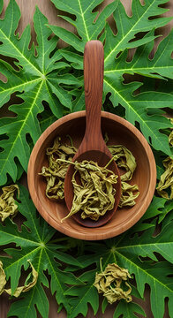 Papaya leaf tea herbal remedy.