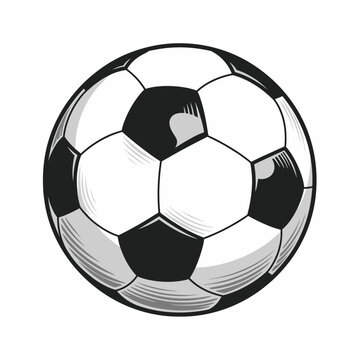 Classic Soccer Ball Graphic, Football Sphere, Black and White Sport Icon