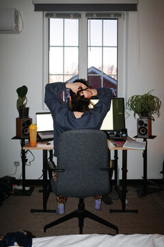 Person studying at home preparing for exams