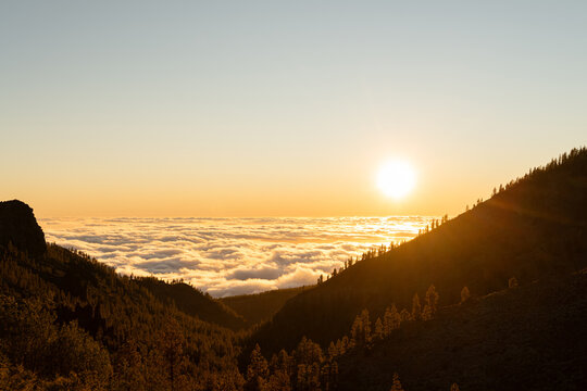 Sunrise above cloud inversion