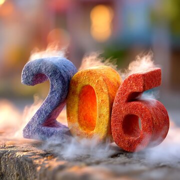 Vibrant 206 Number Concept With Smoke Effects