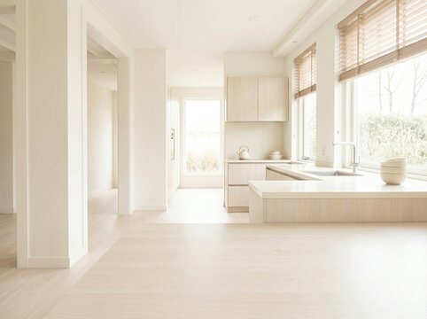 Modern Minimalist Kitchen Interior with Natural Light