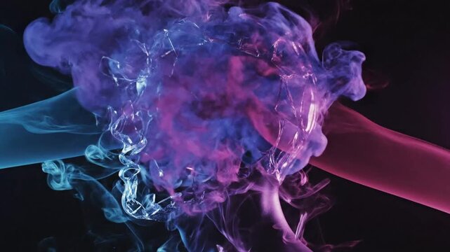 Abstract illustration of a human head with a shattered glass-like form and colorful smoke exploding from its center, symbolizing thought.