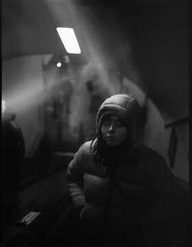 Woman in the tunnel