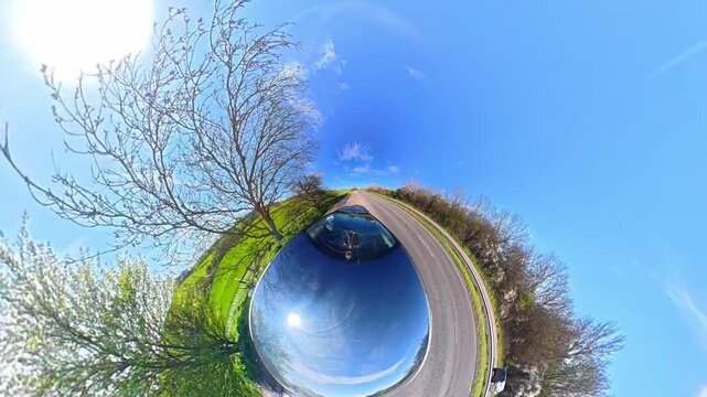 British Rural Car Travel Between Luton And Stevenage Via Country Road. Ultra Wide Angle Special Time Lapse Footage of Car Travel on British Country Road and Highways of England. 6th April, 2026