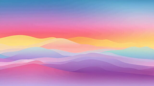 Soft pastel color abstract landscape with gradient sky and gentle hills, dreamy atmosphere, tranquil mood, smooth serene peaceful colorful layers