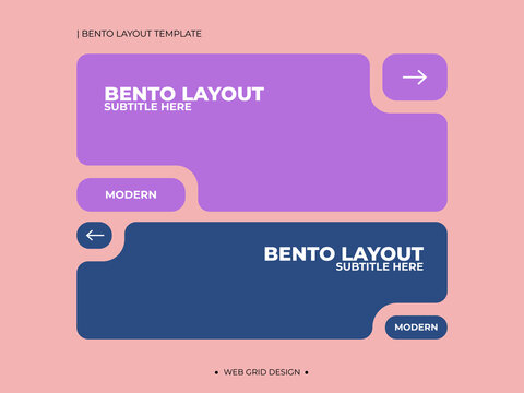 Modern Bento Layout Grid Template for Web Design UI UX and Creative Digital Portfolio with Organic Shapes