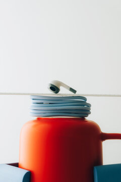 Items arranged as sculptures
