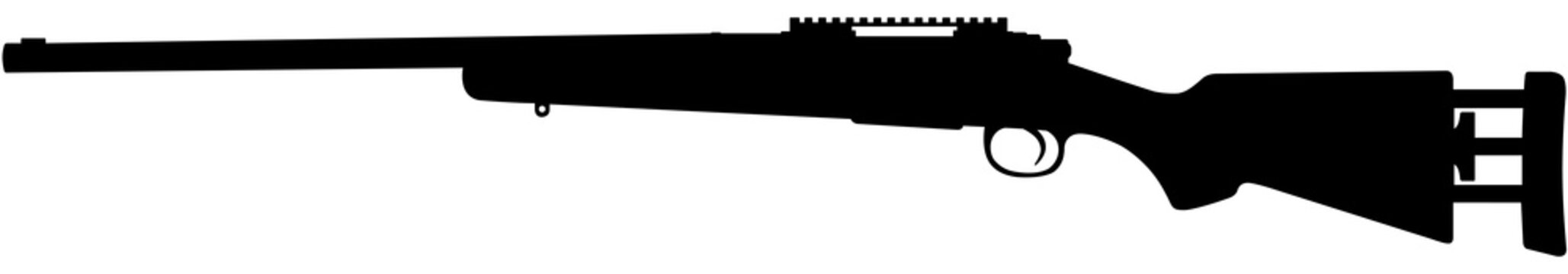 M24 Sniper Rifle Silhouette Without Scope Vector Illustration