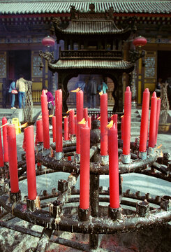 Red Candles at Big Wild Goose Pagoda, Xi&rsquo;an