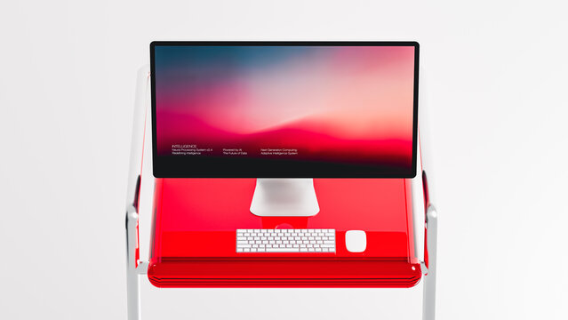 Display shows modern technology on the computer screen