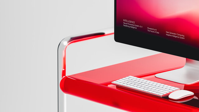 Display shows modern technology on the computer screen