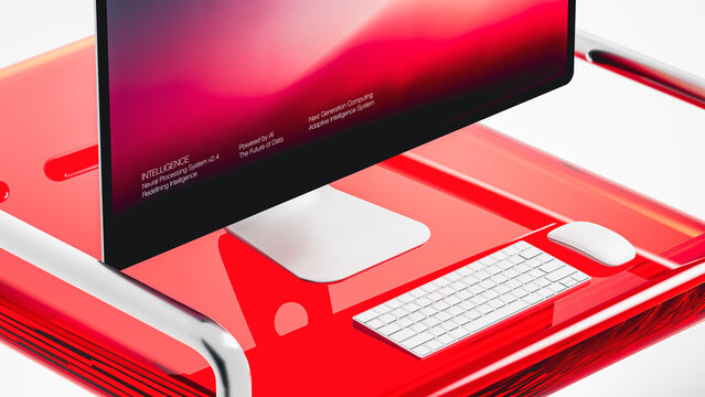 Display shows modern technology on the computer screen