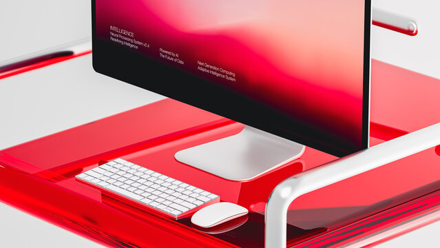 Display shows modern technology on the computer screen